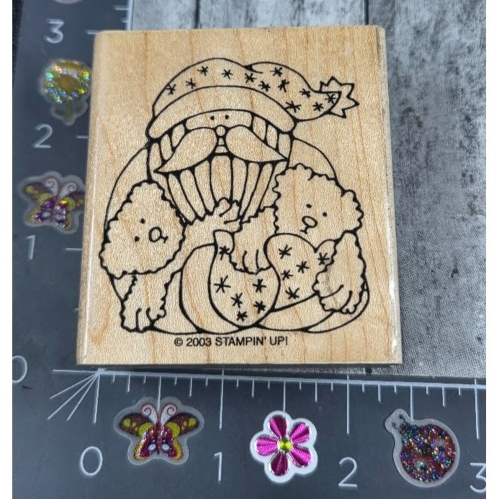 Stampin' Up! Santa Toys Country Folk Christmas 2003 Rubber Stamp Wood #S63